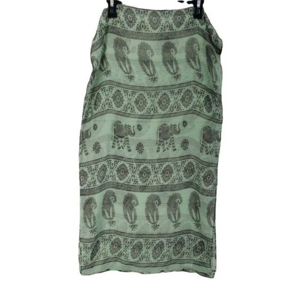 Elephant Print Mint Colored Infinity‎ Scarf wrap boho - Picture 2 of 7